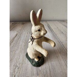 Vintage bunny rabbit Easter decor standing unique shabby chic vintage style deco